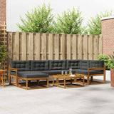 Set di divani da esterno con cuscino 7 pcs Naturale e Antracite