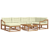 Set di divani da esterno con cuscino 7 pcs Naturale e Crema