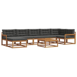 Set di divani da esterno con cuscino 8 pcs Naturale e Antracite