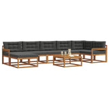 Set di divani da esterno con cuscino 8 pcs Naturale e Antracite