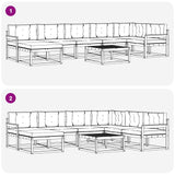 Set di divani da esterno con cuscino 8 pcs Naturale e Antracite