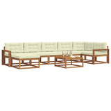 Set di divani da esterno con cuscino 8 pcs Naturale e Crema