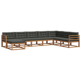 Set di divani da esterno con cuscino 8 pcs Naturale e Antracite