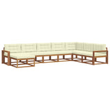 Set di divani da esterno con cuscino 8 pcs Naturale e Crema