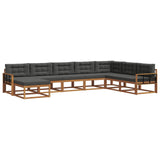 Set di divani da esterno con cuscino 8 pcs Naturale e Antracite
