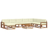 Set di divani da esterno con cuscino 9 pcs Naturale e Crema