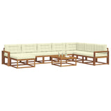 Set di divani da esterno con cuscino 9 pcs Naturale e Crema
