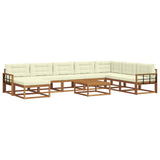 Set di divani da esterno con cuscino 9 pcs Naturale e Crema
