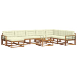 Set di divani da esterno con cuscino 9 pcs Naturale e Crema