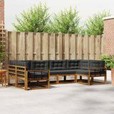 Set di divani da esterno con cuscino 6 pcs Naturale e Antracite
