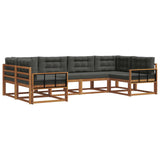 Set di divani da esterno con cuscino 6 pcs Naturale e Antracite