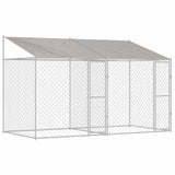 Gabbia per Cani con Tetto Argento 400 x 200 x 256 cm