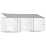 Gabbia per Cani con Tetto Argento 600 x 200 x 256 cm
