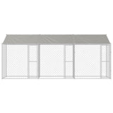 Gabbia per Cani con Tetto Argento 600 x 200 x 256 cm