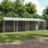 Gabbia per Cani con Tetto Argento 800 x 200 x 256 cm