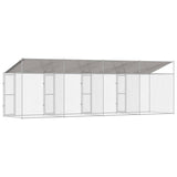 Gabbia per Cani con Tetto Argento 800 x 200 x 256 cm