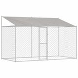 Gabbia per Cani con Tetto Argento 400 x 200 x 256 cm