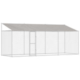 Gabbia per Cani con Tetto Argento 600 x 200 x 256 cm