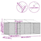 Gabbia per Cani con Tetto Argento 600 x 200 x 256 cm