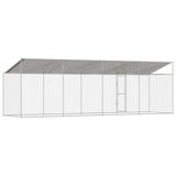 Gabbia per Cani con Tetto Argento 800 x 200 x 256 cm