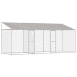Gabbia per Cani con Tetto Argento 600 x 200 x 256 cm