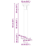 Estensione Camino Argento 25 x 25 x 132 cm Acciaio inossidabile