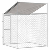 Gabbia per Cani con Tetto Argento 200 x 200 x 258 cm