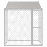 Gabbia per Cani con Tetto Argento 200 x 200 x 258 cm