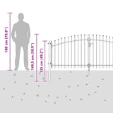 Cancello da giardino con blocco Grigio 100 x 300 cm Acciaio