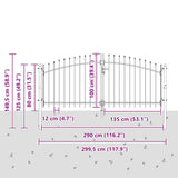 Cancello Doppio Woerden Grigio 299,5 x 149,5 cm Acciaio