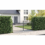Cancello da giardino con blocco Grigio 125 x 300 cm Acciaio