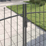 Cancello da giardino con blocco Grigio 125 x 300 cm Acciaio
