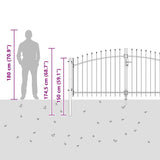 Cancello da giardino con blocco Grigio 125 x 300 cm Acciaio
