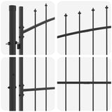 Cancello da giardino con blocco Grigio 100 x 400 cm Acciaio