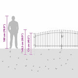 Cancello da giardino con blocco Grigio 100 x 400 cm Acciaio