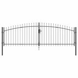 Cancello da giardino con blocco Grigio 125 x 400 cm Acciaio