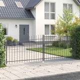 Cancello Doppio con blocco Grigio 400 x 199.5 cm Acciaio