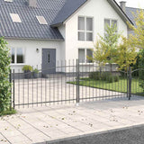 Cancello Doppio con blocco Grigio 400 x 199.5 cm Acciaio