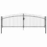 Cancello Doppio con blocco Grigio 400 x 199.5 cm Acciaio