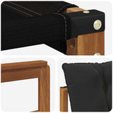 Set di divani da esterno con cuscino 6 pcs Naturale e Nero