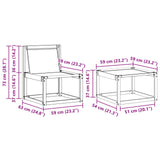 Set di divani da esterno con cuscino 6 pcs Naturale e Nero