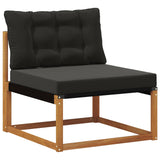 Set di divani da esterno con cuscino 9 pcs Naturale e Nero