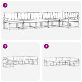 Set di divani da esterno con cuscino 6 pcs Naturale e Crema