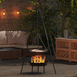 Treppiede da Campeggio 3 pcs Nero Acciaio