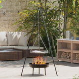Treppiede da Campeggio 3 pcs Nero Acciaio