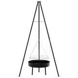 Treppiede da Campeggio 3 pcs Nero Acciaio