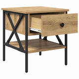 Comodino 2 pz rovere artigianale 40 x 42 x 45 cm