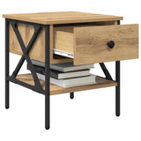 Comodino 2 pz rovere artigianale 40 x 42 x 45 cm