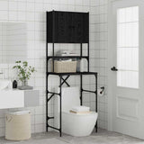 Mobile per lavatrice Rovere nero 68 x 48.5 x 194 cm