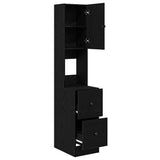 Credenza da cucina con cassetto Rovere Nero 32 x 50 x 180 cm